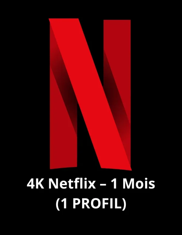 4K Netflix – 1 Mois (1 PROFIL)